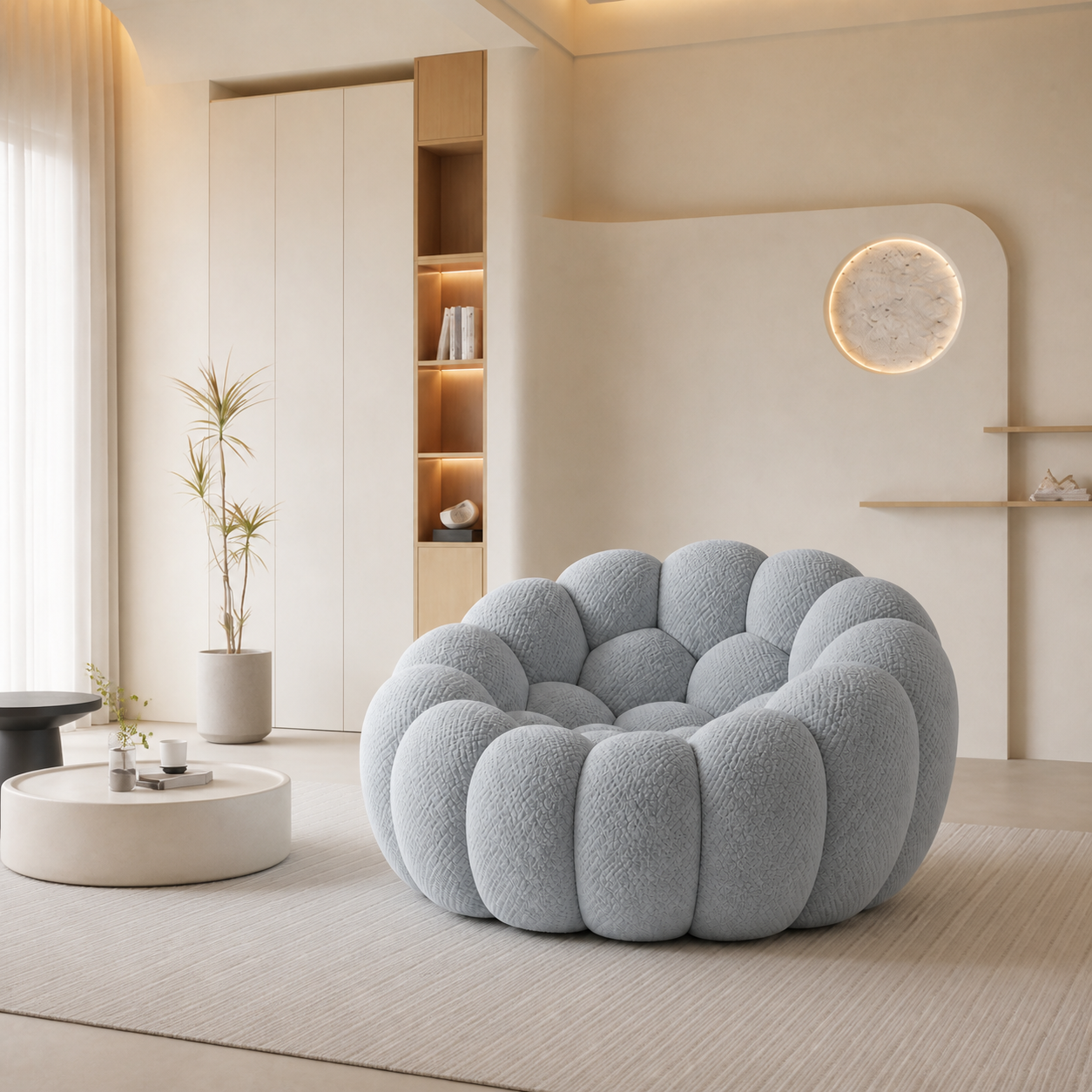 Ciel Sillón individual en ambiente — Azul niebla