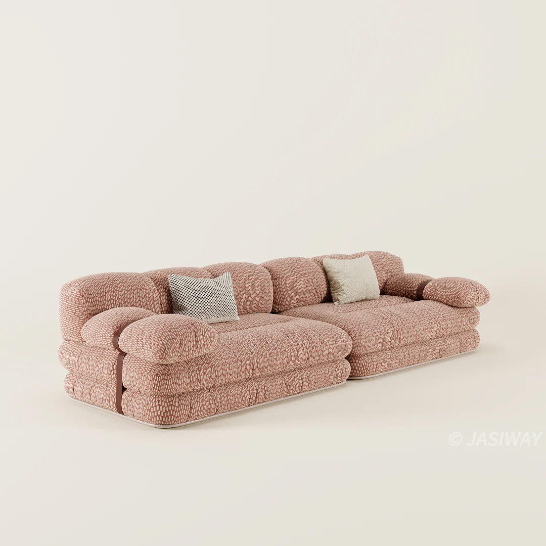 RINGCHEN escultórico agrupado jacquard sofá| De lujo Curvo nube sofá con texturizado de diseñador tapizado para alto extremo sala habitaciones