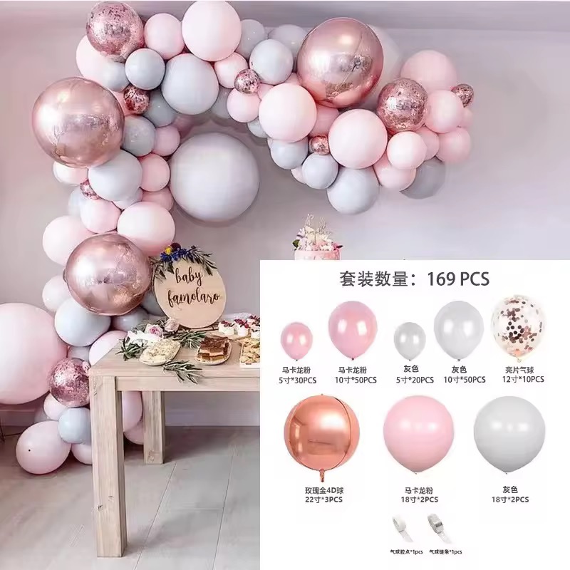 Pastel Pink Macaron Latex Balloon Set Party Decor