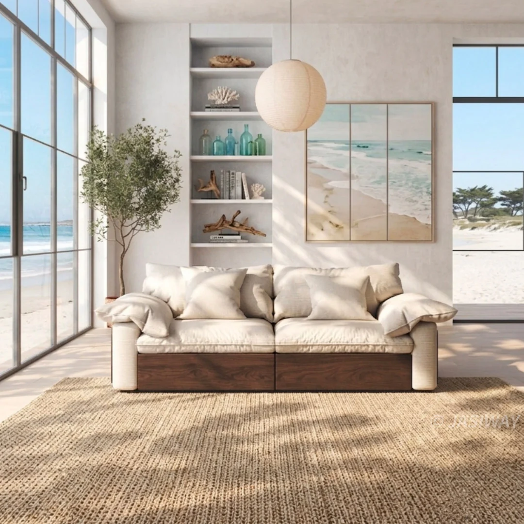 NÓVORA CASA extragrande profundo asiento seccional sofá con Ajustable diván & extraíble extraíble reposapiés| Japandi transformable descanso sofá para Sala