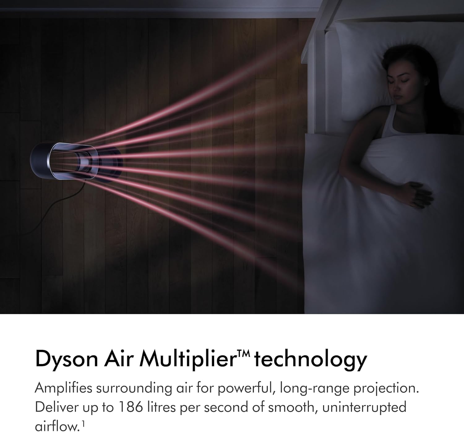Dyson Hot+Cool Jet Focus AM09 Fan Heater 2-in-1, heats and cools with strong airflow (White/Silver)