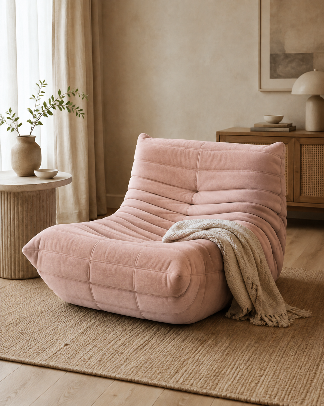 Esencial | Sillón individual — Rosa empolvado