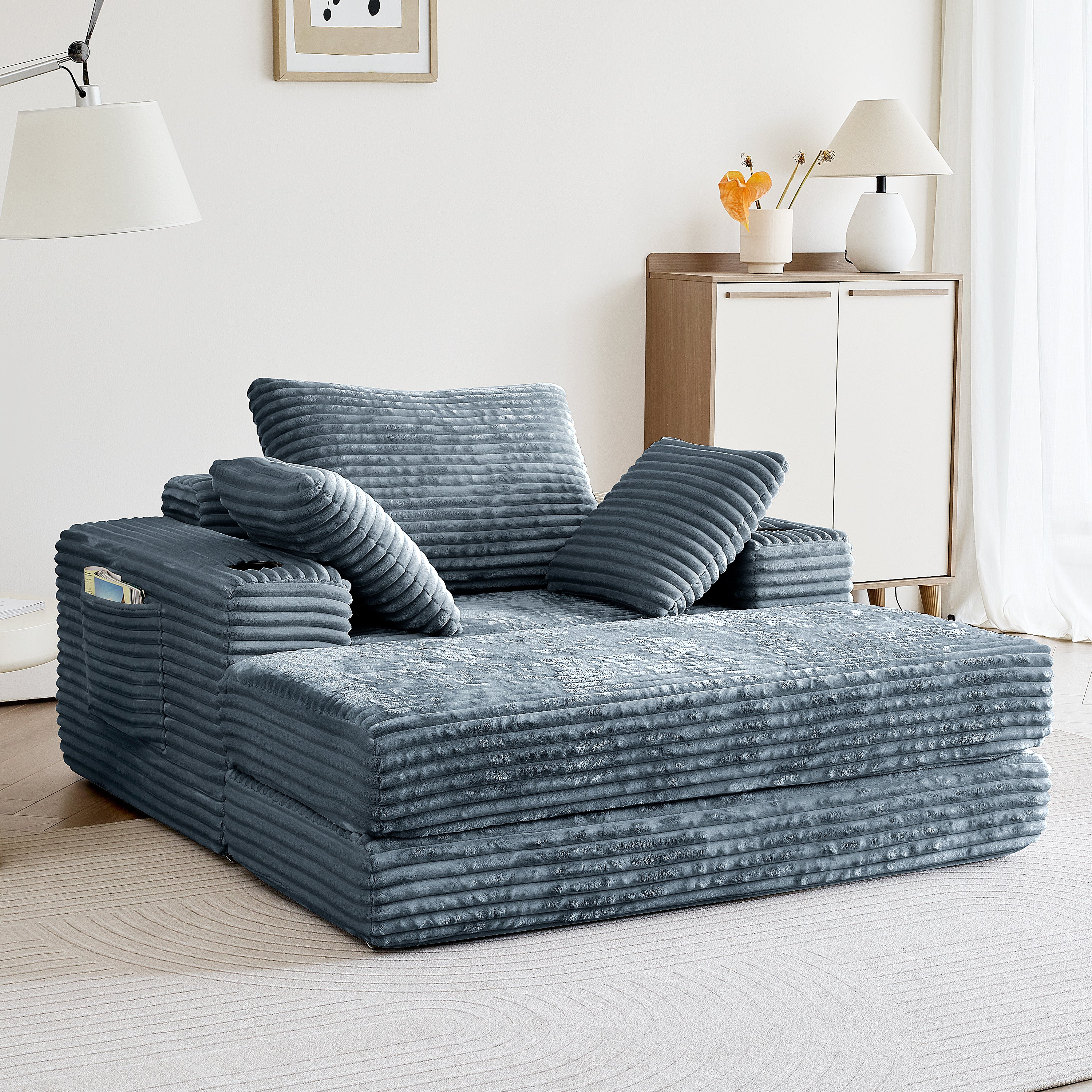 NÓVORA CASA 53.5” Moderno extragrande diván descanso Sofá cama