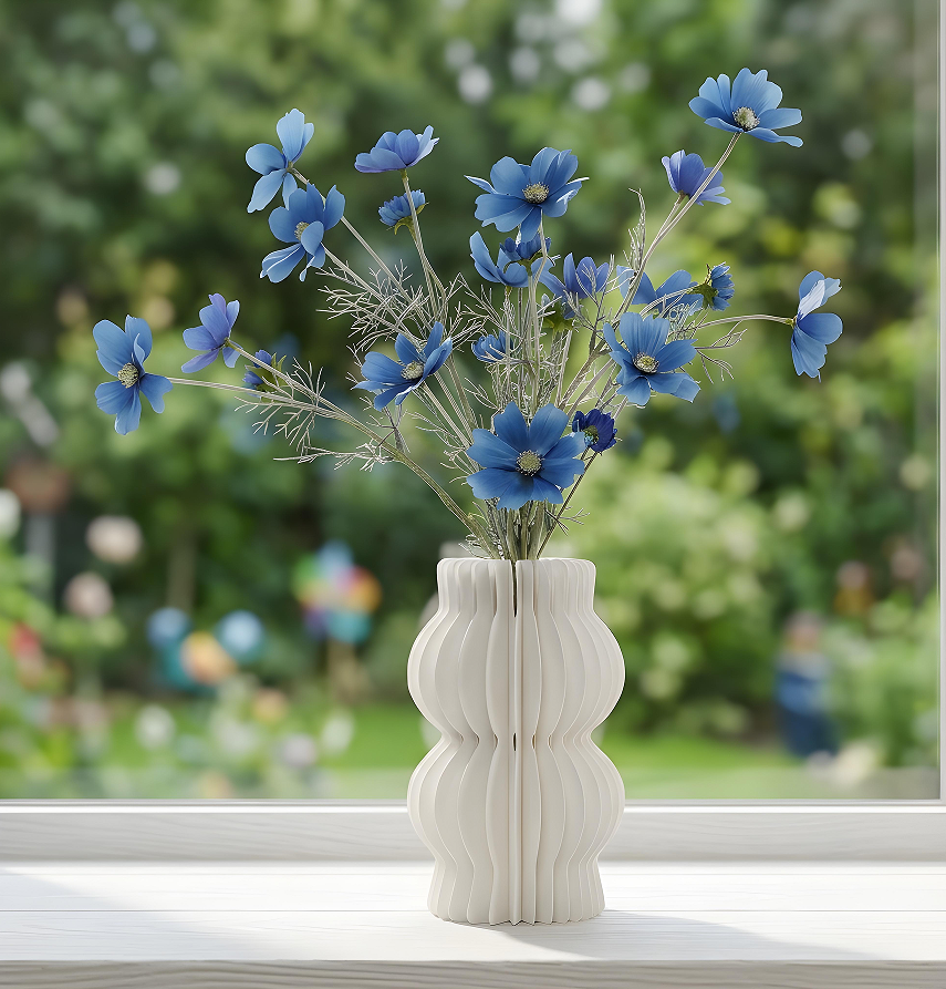 Magnetic Paper Honeycomb Flower Vase Decorative Home Accent