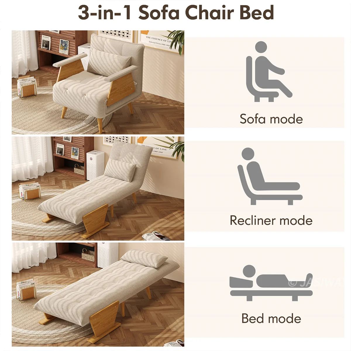 3-en-1 Lino de algodón cama sillón| diario comodidad