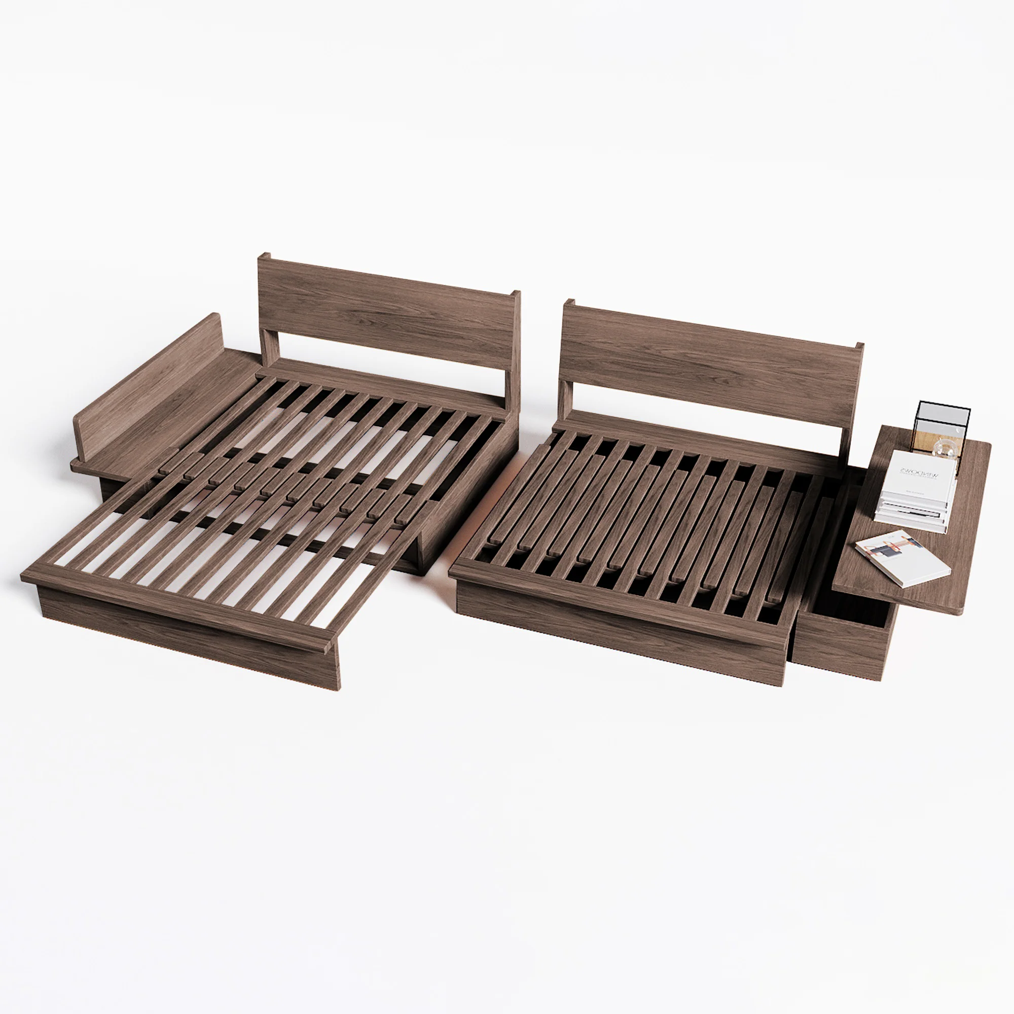 NÓVORA CASA extraíble extraíble piso Sofá cama con de doble cara reposabrazos & elevable superior Almacenamiento