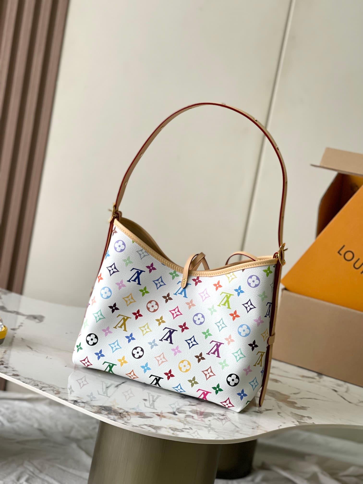 Louis Vuitton x Murakami CARRYALL PM M13661 Monogram coated canvas Top