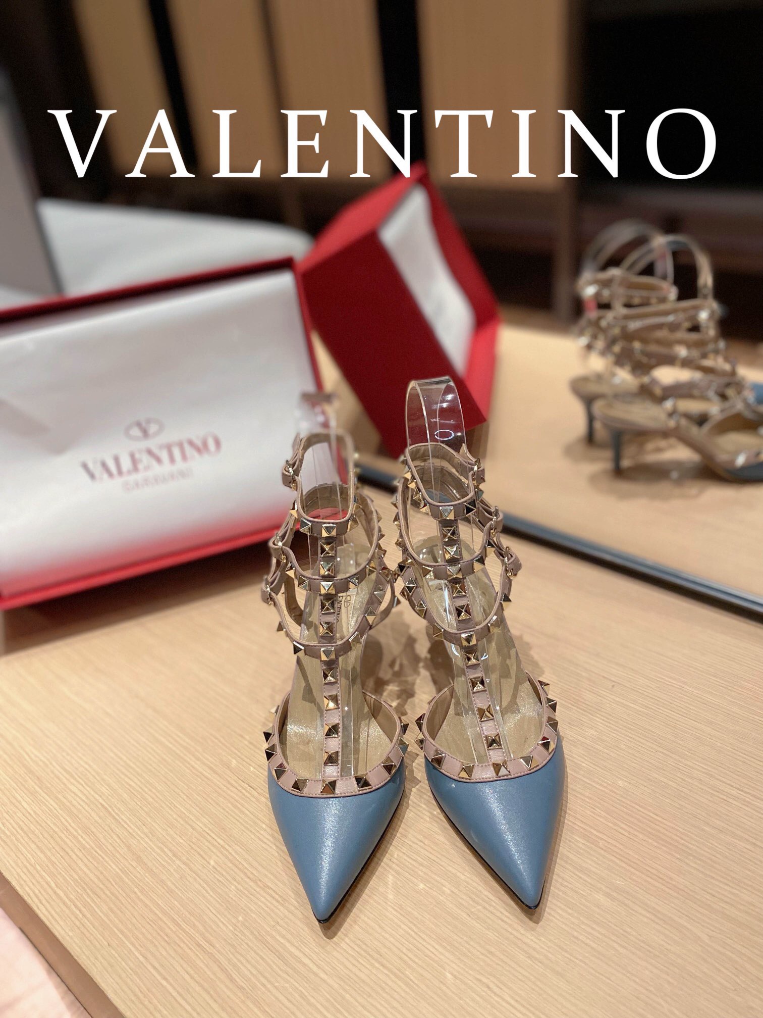 Valentino Rockstud Ankle Strap Pumps Size 35-41 4-Color