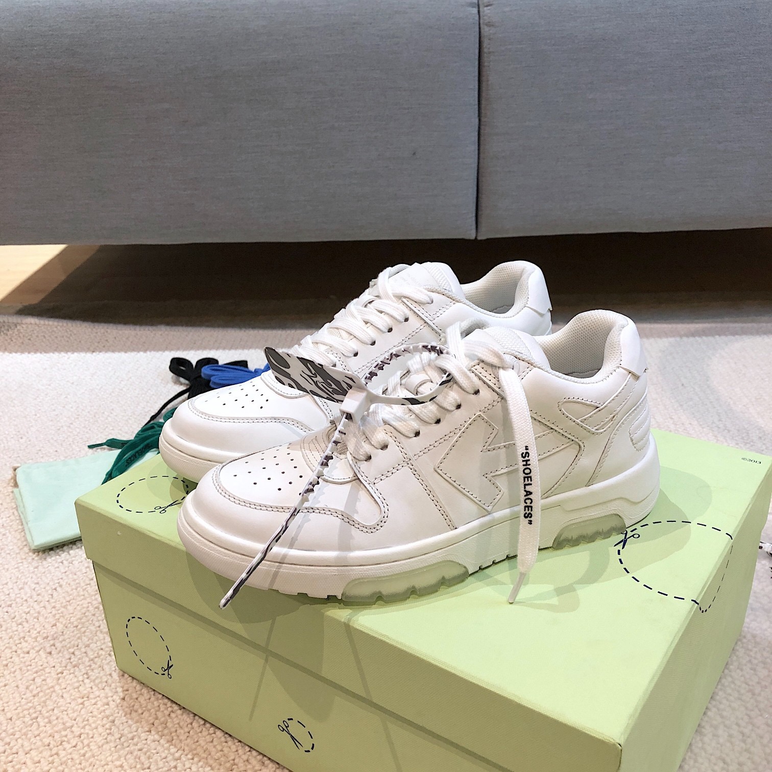 OFF White Out of Office Calf Leather Sneaker Size 35-45   8-Color