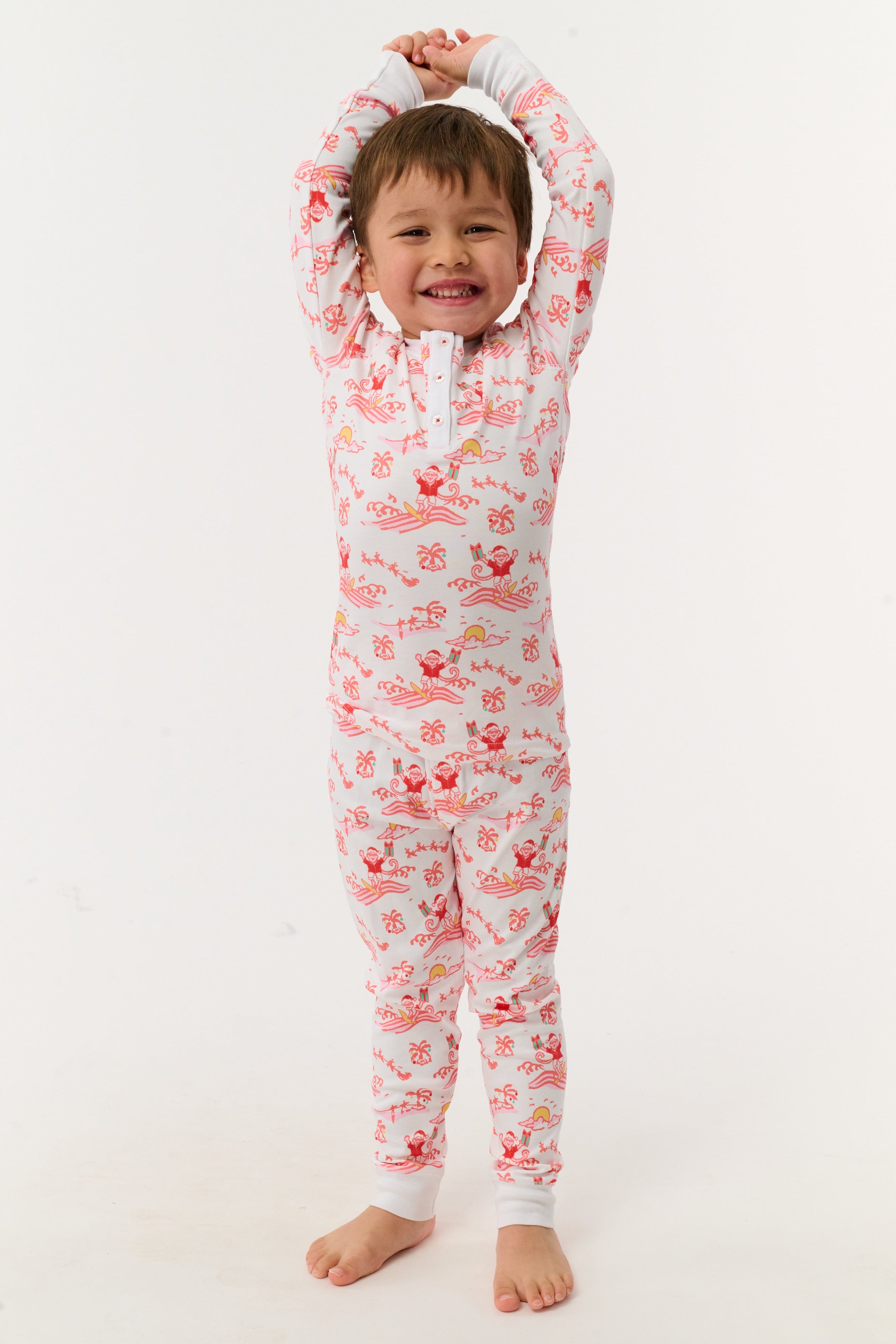 Kids Surfing Santa Pajamas