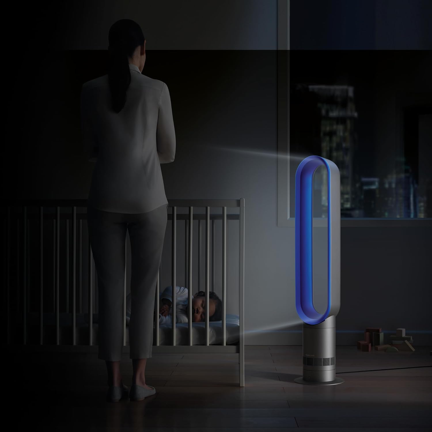 Dyson Cool AM07 Air Multiplier Bladeless Tower Fan, 70° oscillation, 10 levels