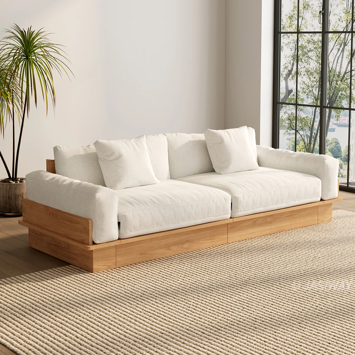 NÓVORA CASA extraíble extraíble Sofá cama con madera plataforma soporte| bajo perfil transformable sofá para Sala