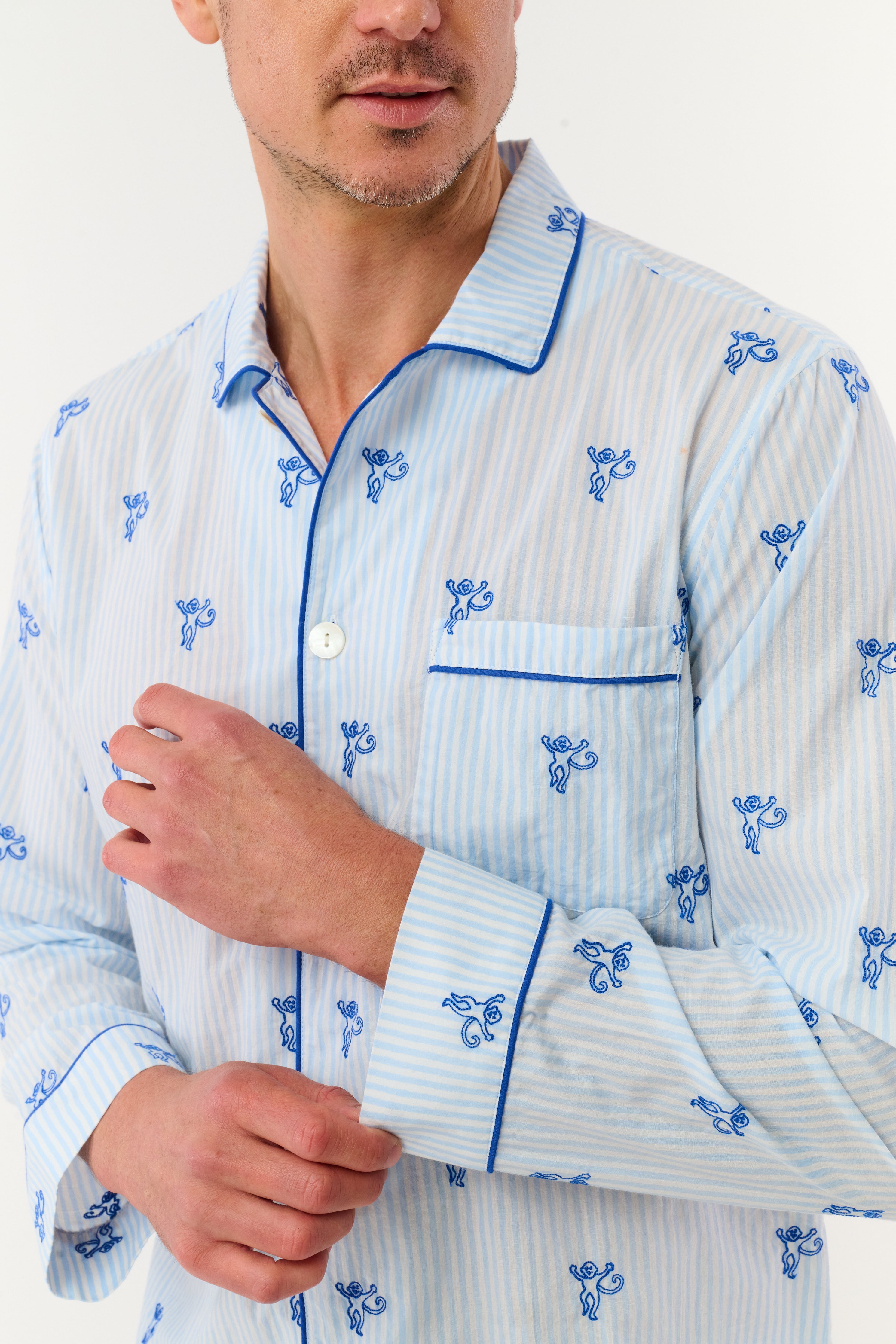 Mens Mini Monkey Stripe Loungewear