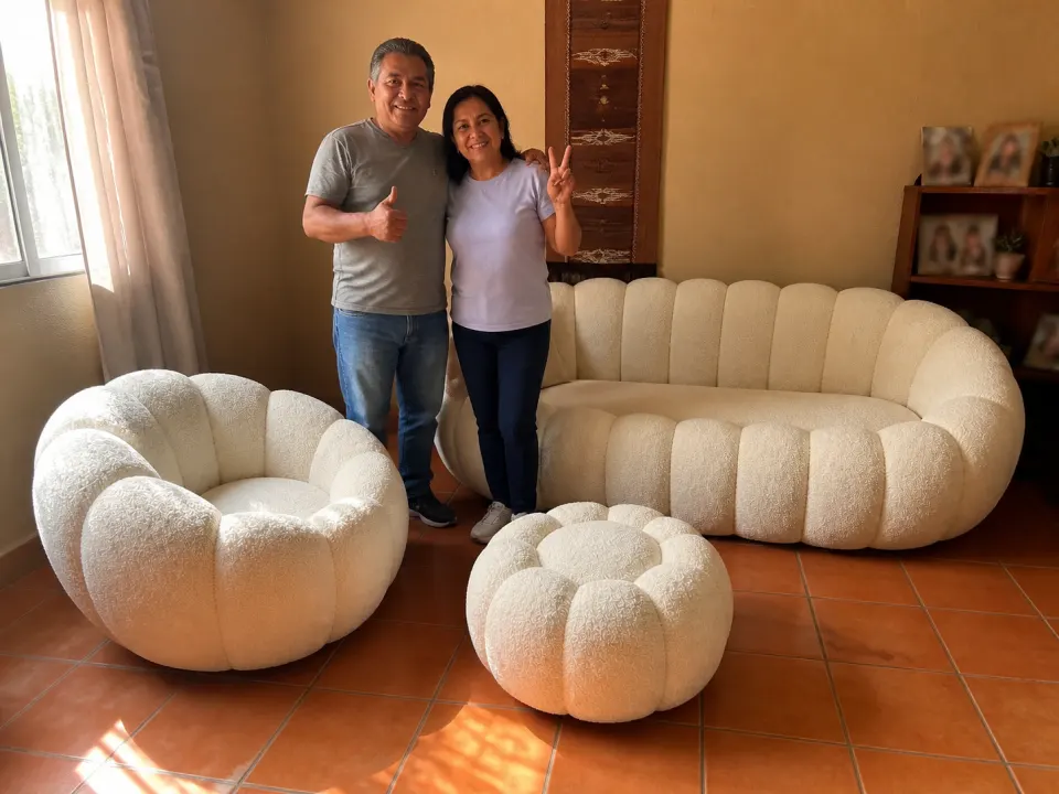 Pareja junto al combo familiar NubeCalabaza