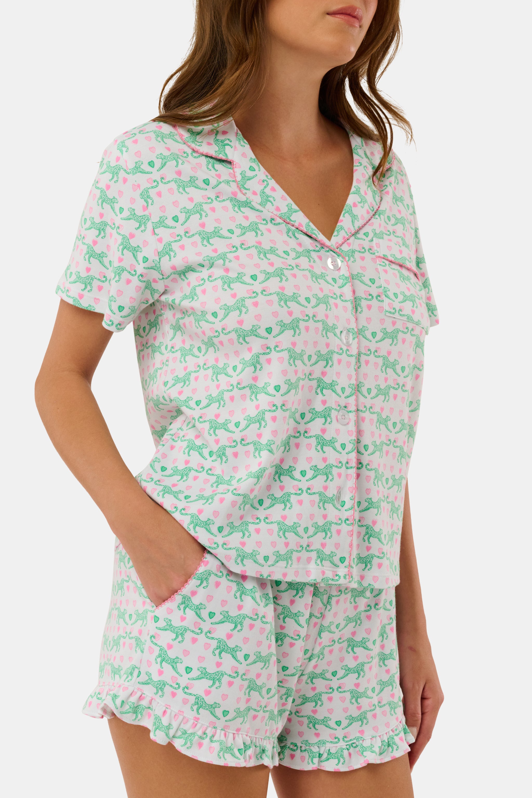 Cheetah Hearts Wyatt Polo Pajamas