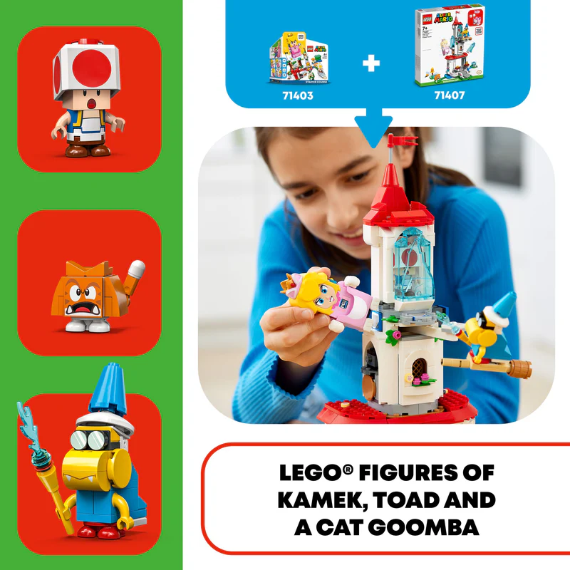 LEGO 71407 Super Mario Cat Peach Suit And Frozen Tower Expansion Set