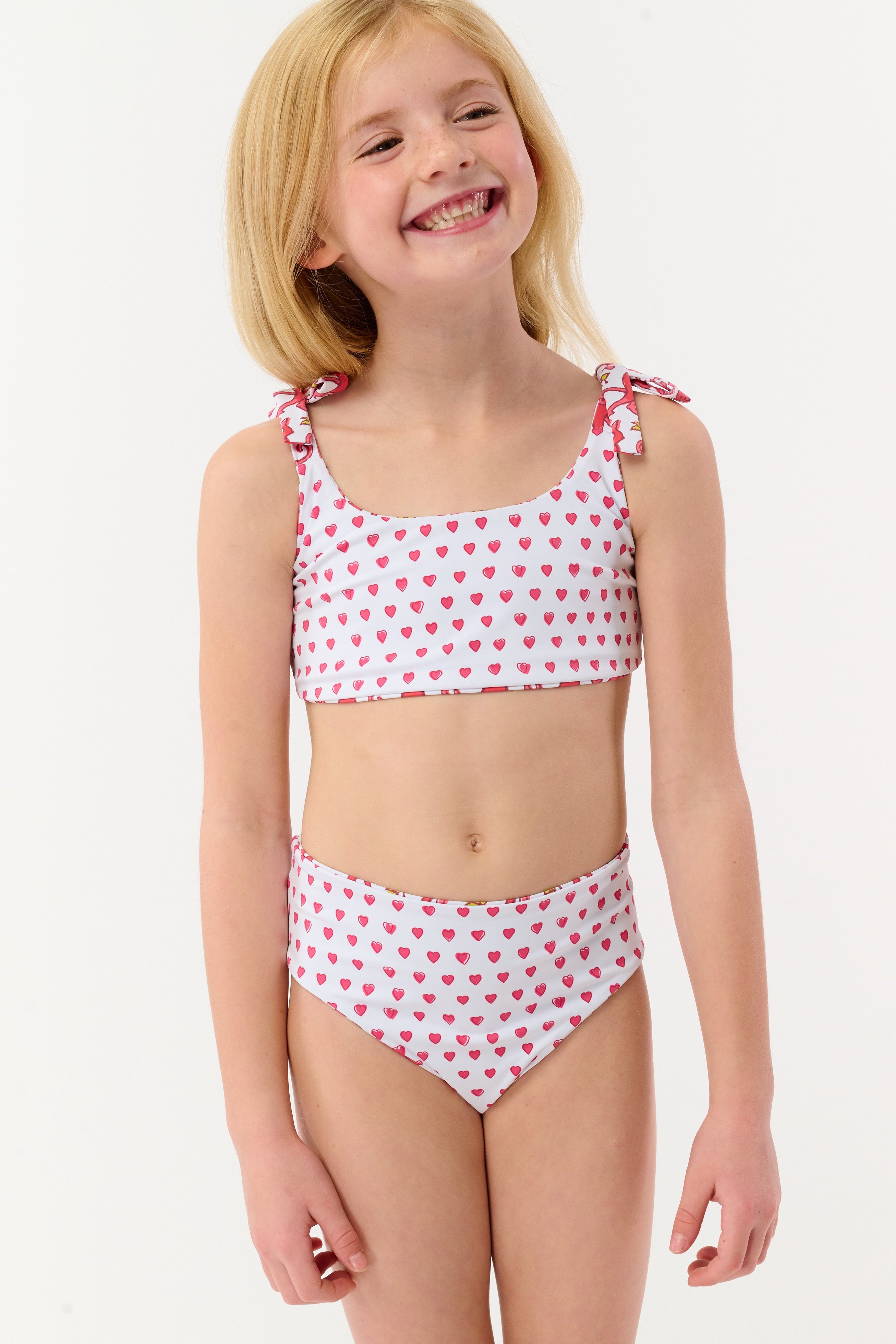 Kids Monkey/Hearts Reversible Cora Bikini