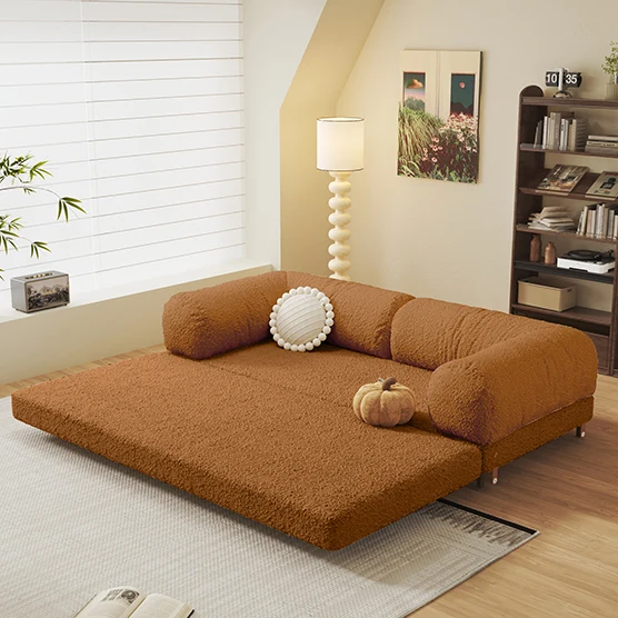 NÓVORA CASA modulable Sofá cama & Sofá cama| transformable diseño en Bouclé, Chenilla o pana tapizado