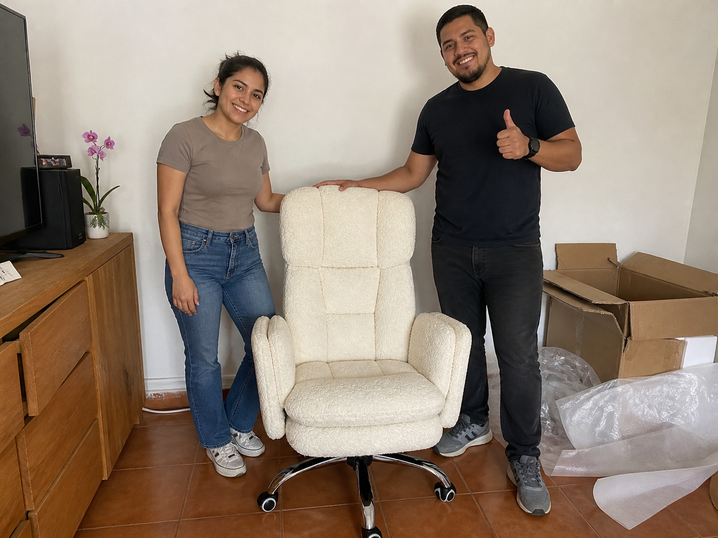 Escena recreada del Sillón Nube 360 recién instalado