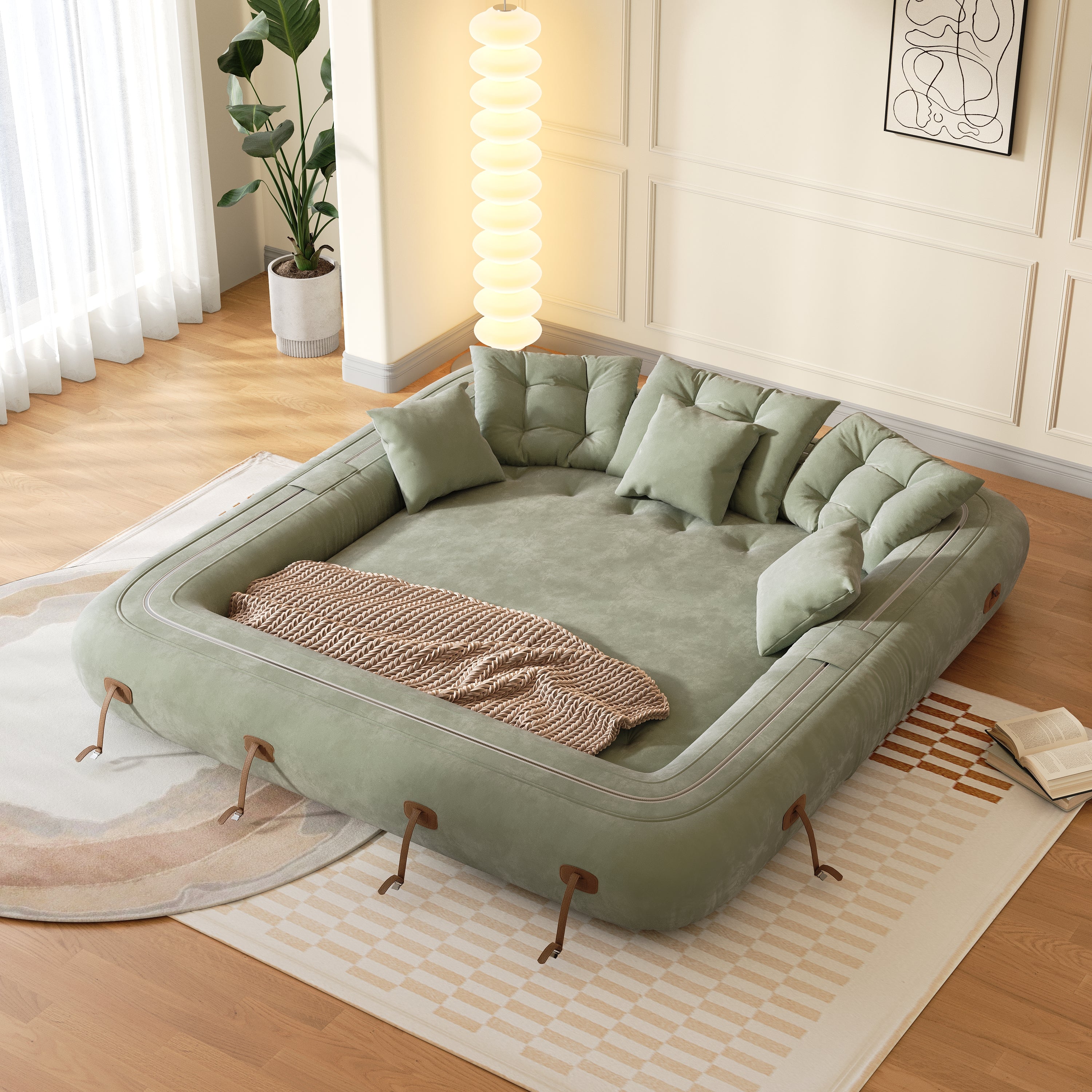 NÓVORA CASA puf saco estilo mascotas amigable plegable piso terciopelo Sofá cama