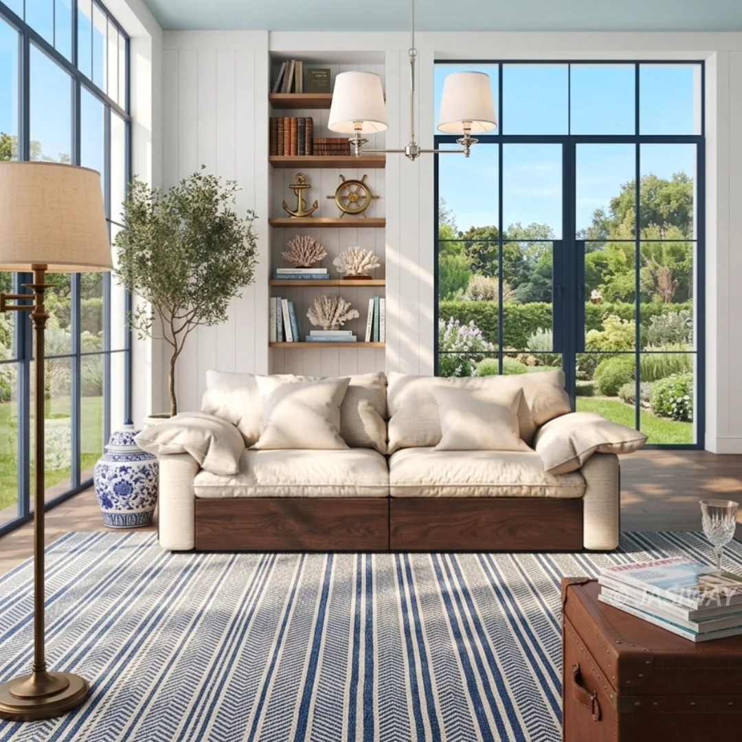 NÓVORA CASA extragrande profundo asiento seccional sofá con Ajustable diván & extraíble extraíble reposapiés| Japandi transformable descanso sofá para Sala