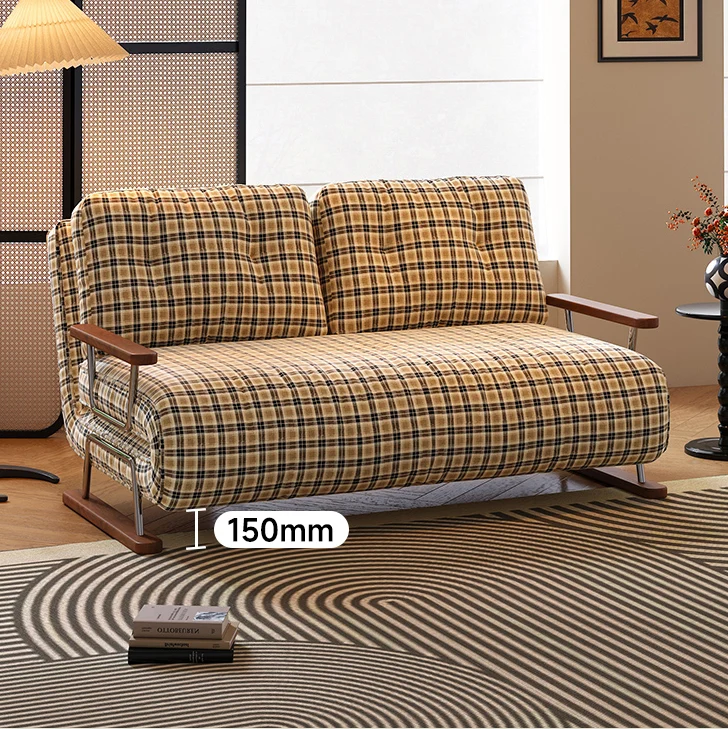 NÓVORA CASA a cuadros Sofá cama– 4-en-1 transformable plegable sillón cama para pequeño espacios