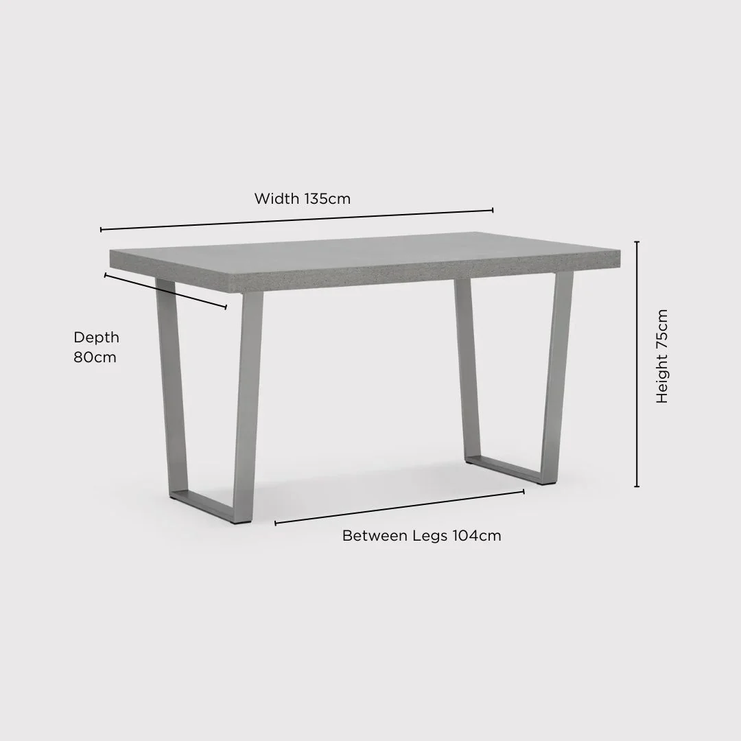 Grey Halmstad Concrete Effect 135cm Dining Table, Seats 4