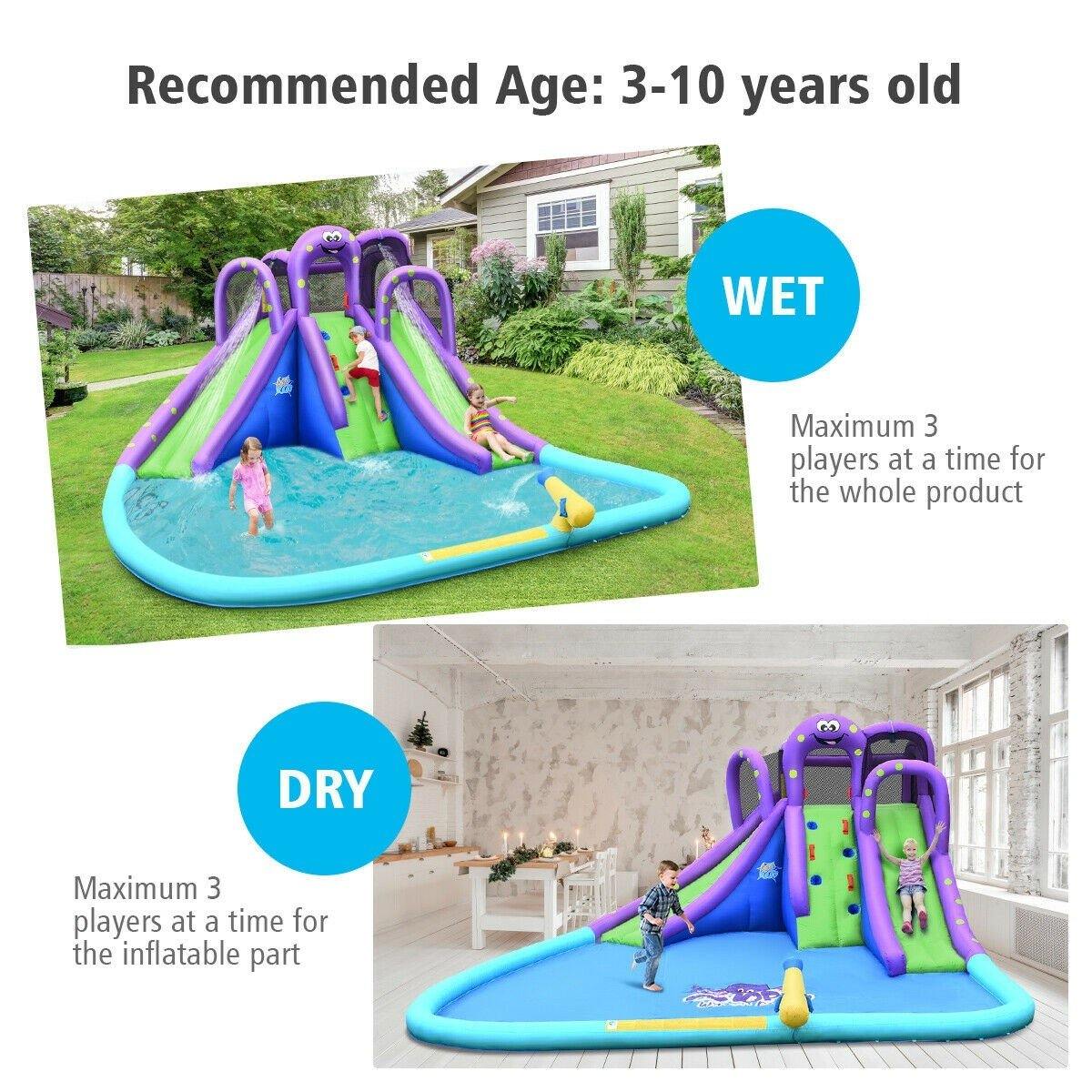 BOUNTECH Inflatable Water Slide, 18x16.5FT Mega Kids Waterslide Park Bounce House w/Dual Slides