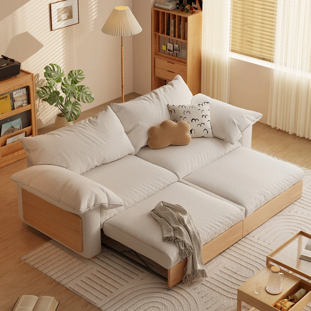 NÓVORA CASA Japandi extraíble extraíble Sofá cama con tres tela opciones disponible