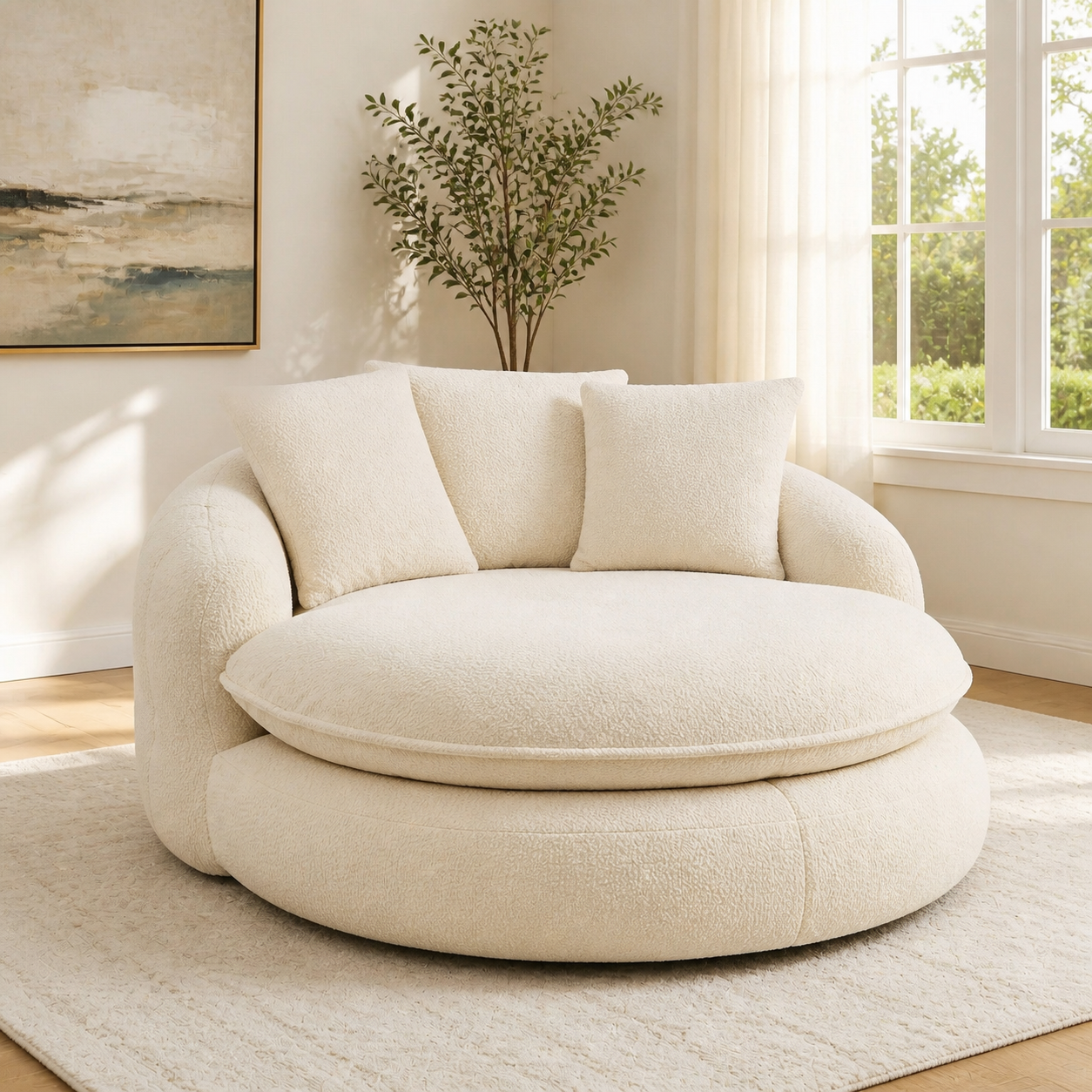 NubeLounge beige crema con 3 cojines