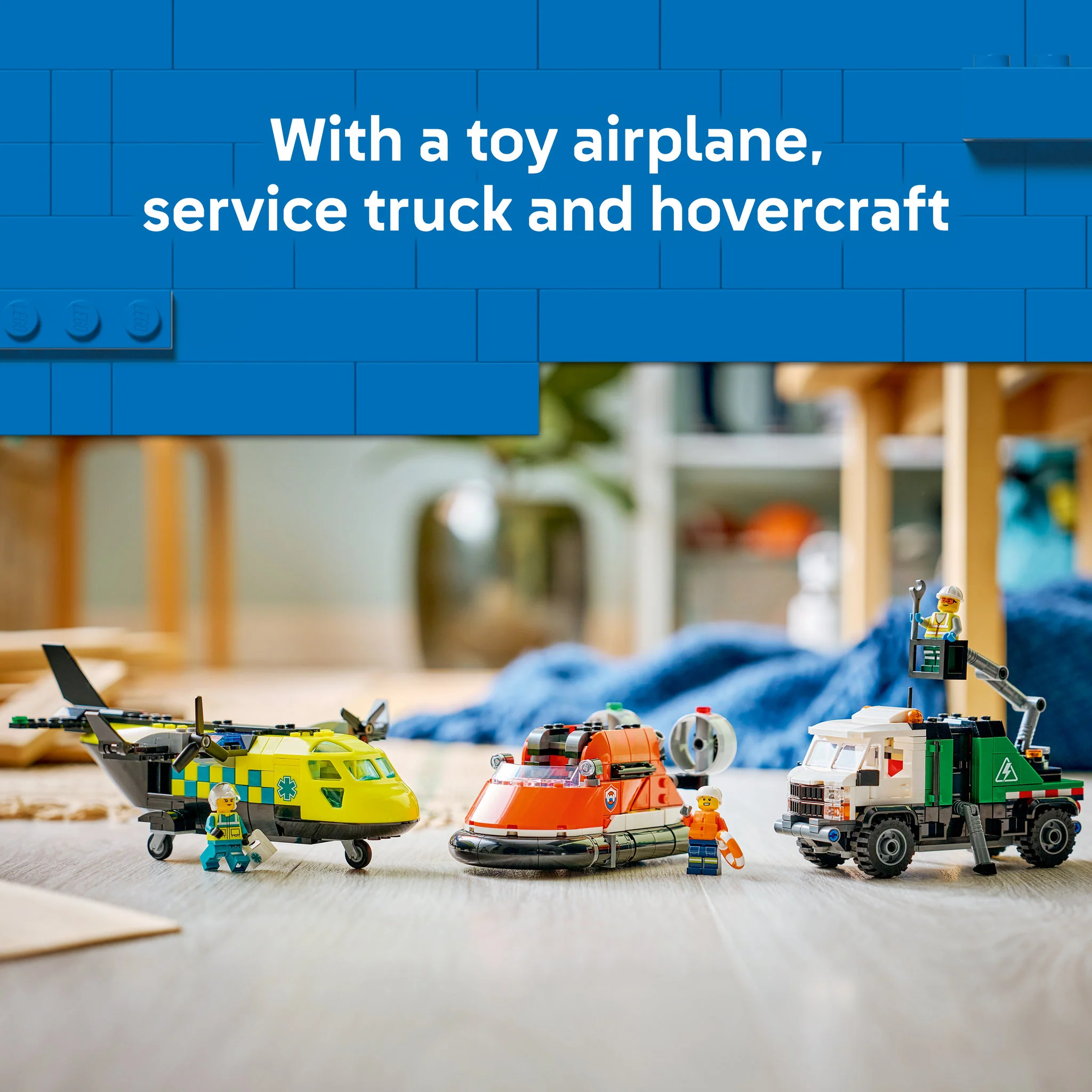 LEGO 60505 City Airplane, Service Truck & Hovercraft Remix