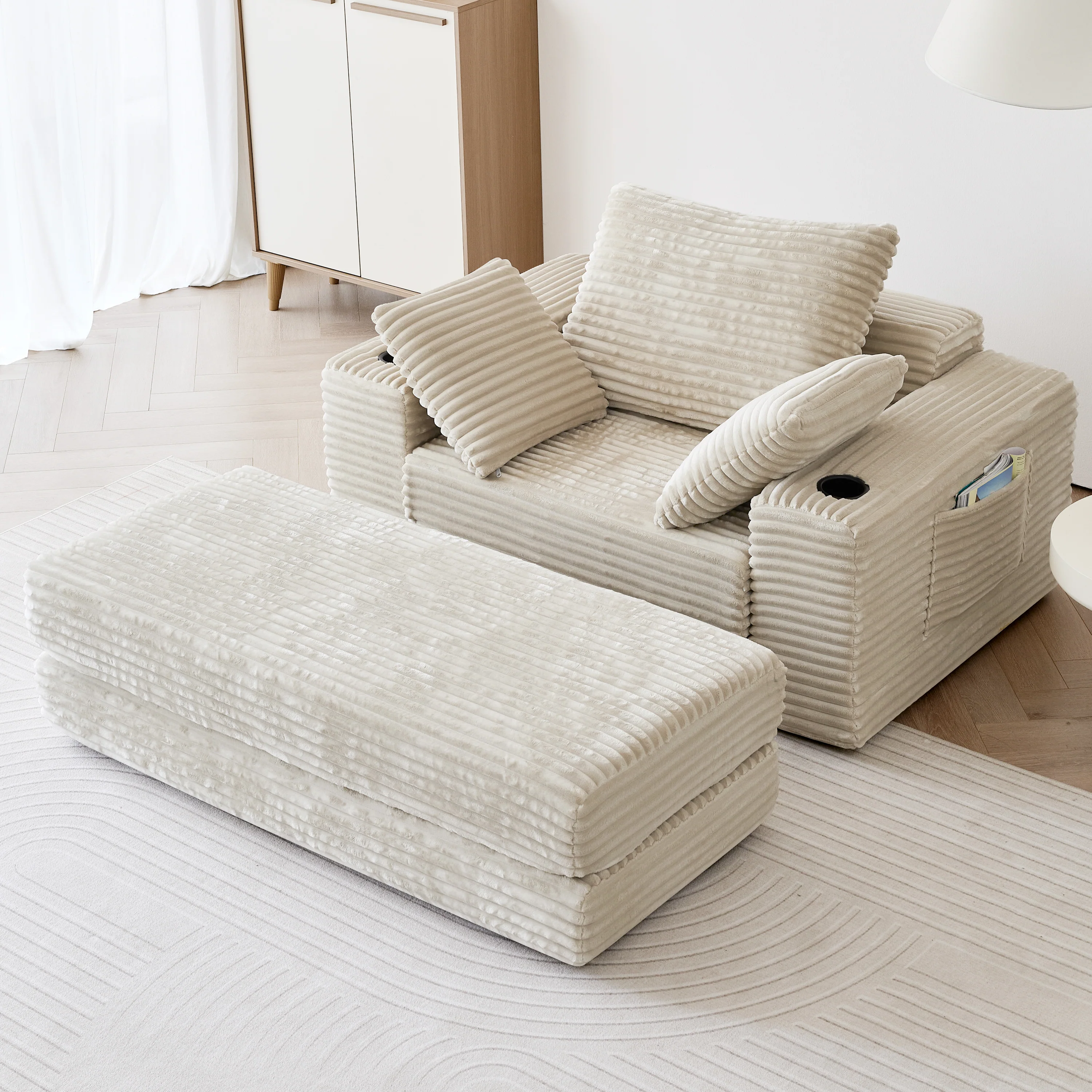 NÓVORA CASA 53.5” Moderno extragrande diván descanso Sofá cama