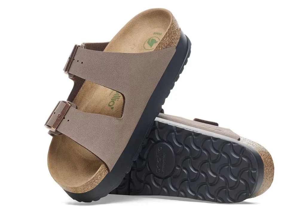 Birkenstock Womens Arizona 2 Strap Flex Platform Sandal Mocha