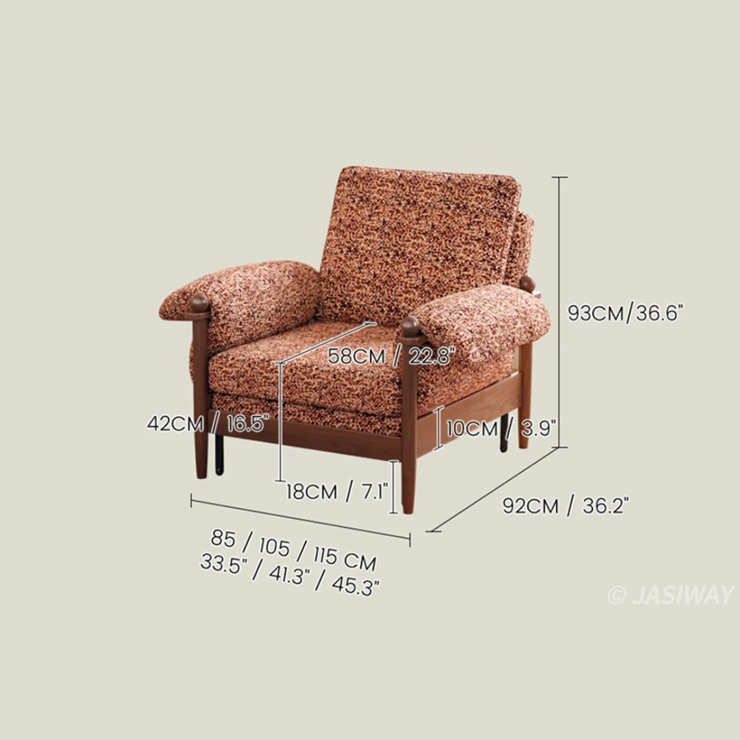 NÓVORA CASA transformable cama sillón| 3-en-1 Chenilla MCM plegable Sillón decorativo & Reclinable descanso cama con madera brazos