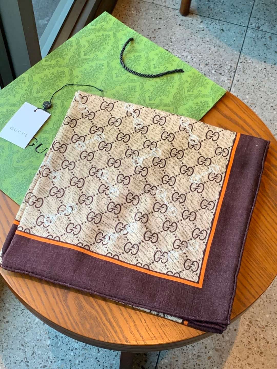 Gucci GG Horsebit print silk scarf
