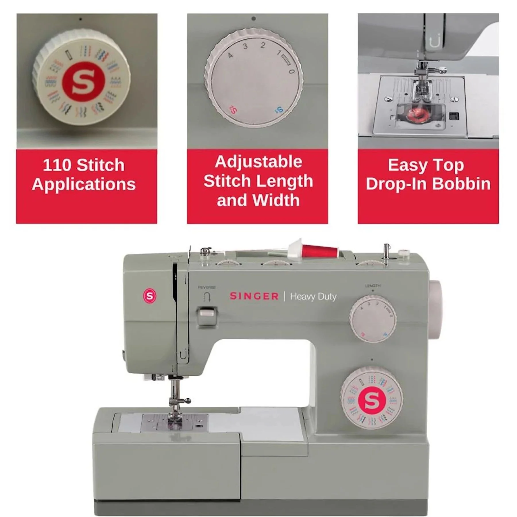 SINGER® Heavy Duty 4452 Sewing Machine & Hard Case Bundle