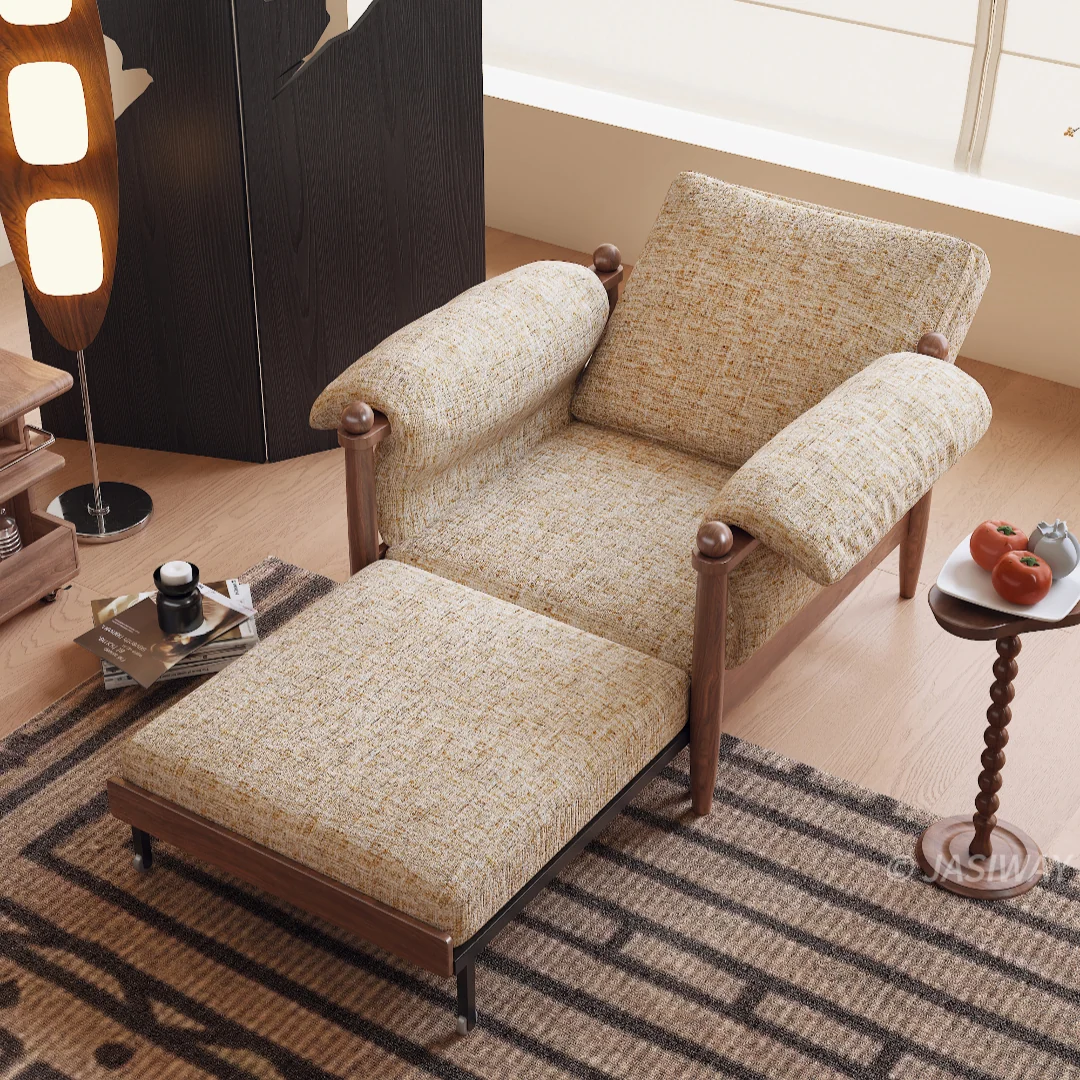NÓVORA CASA transformable cama sillón| 3-en-1 Chenilla MCM plegable Sillón decorativo & Reclinable descanso cama con madera brazos