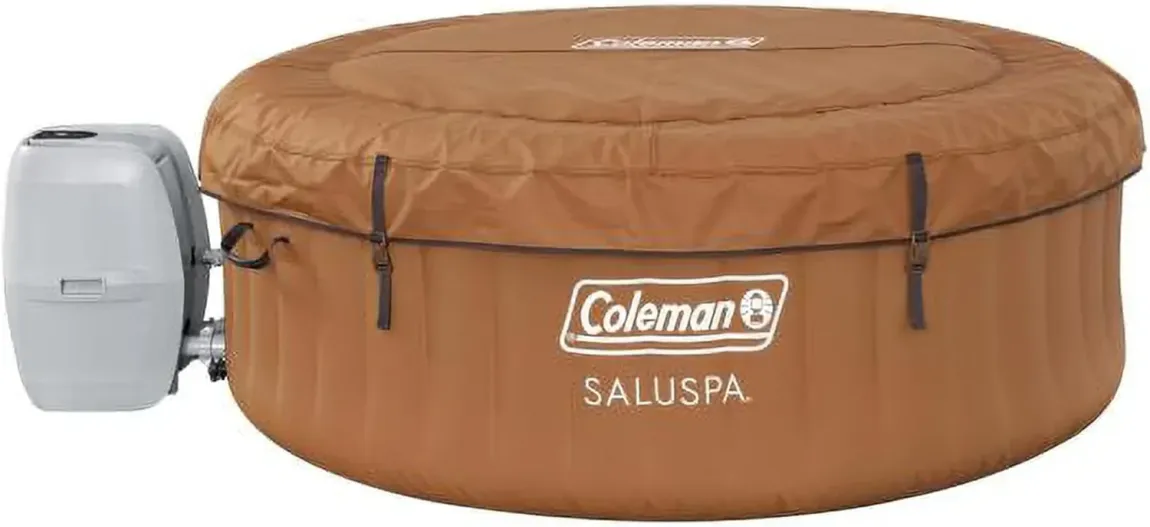 Coleman SaluSpa Miami AirJet 2 to 4 Person Round Inflatable Hot Tub Portable Outdoor Spa with 120 Soothing AirJets and Insulated Cover