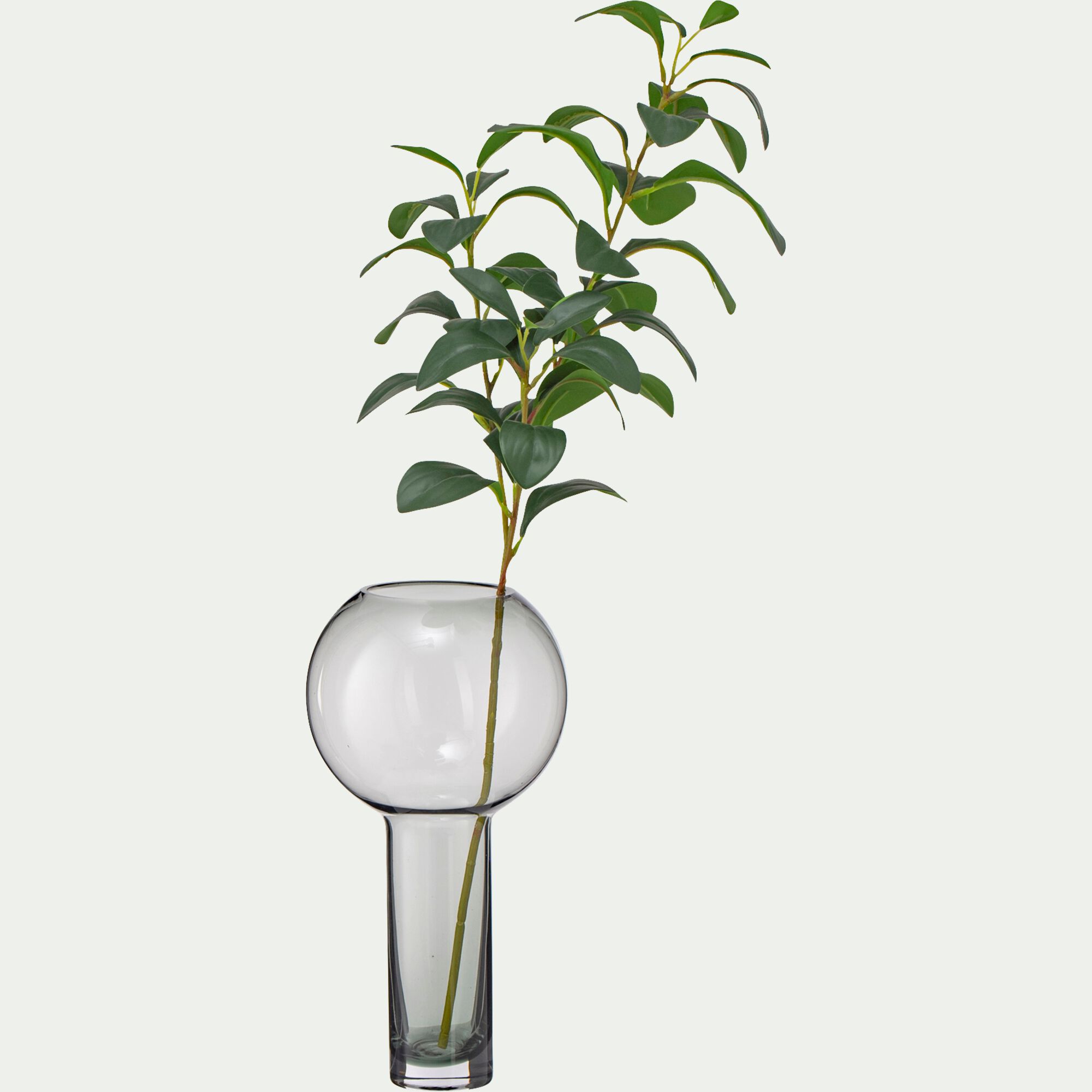 PIRAEUS - Vase contemporain en verre teinté H32cm - gris