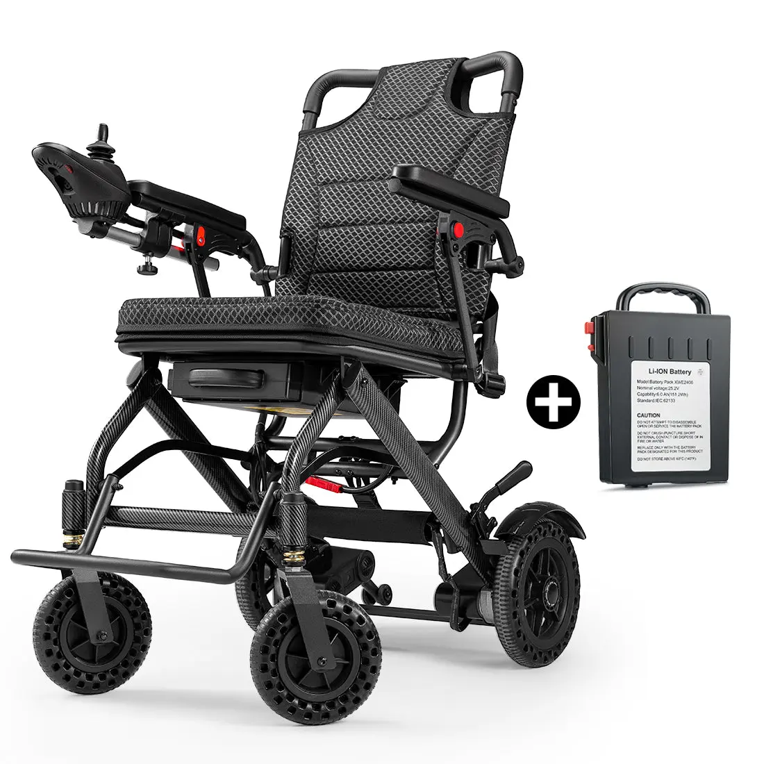 New Upgrade Verpal Airline Approval Lightweight Foldable Electric Wheelchair A03D (Travel-Ready)