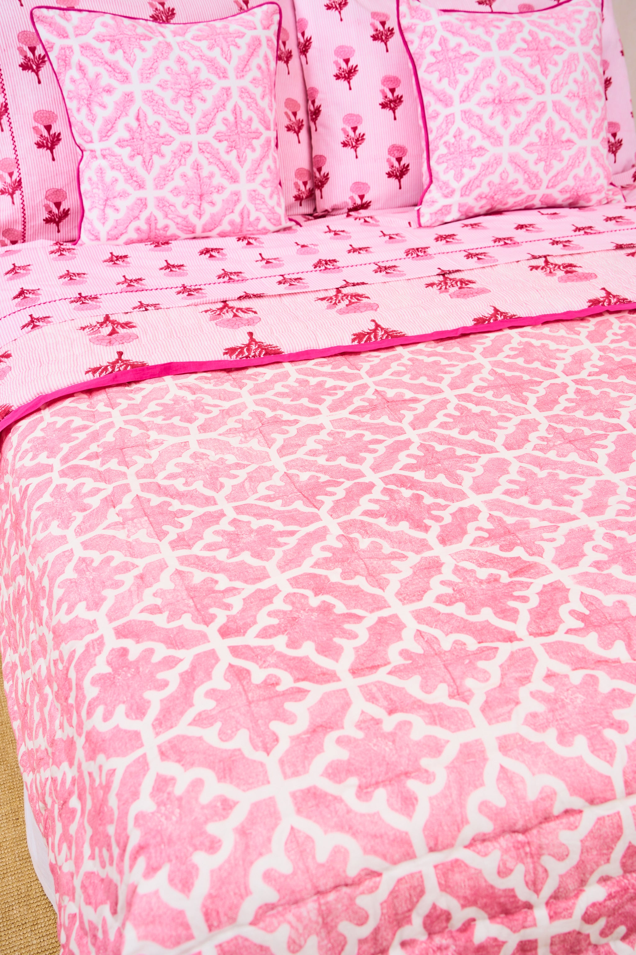 Marigold Stripe/Monaco Pool Quilt