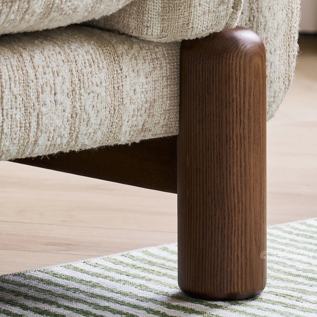NÓVORA CASA a rayas lino sofá con profundo asiento & acolchado cojines| cómodo 3-plazas sofá para Sala