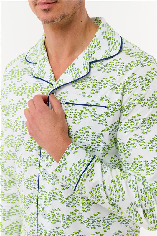 Mens Minnows Long Sleeve Polo Pajamas