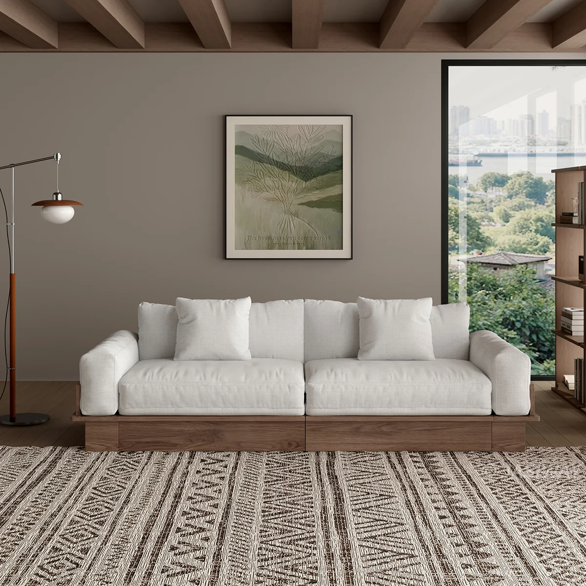 NÓVORA CASA extraíble extraíble Sofá cama con madera plataforma soporte| bajo perfil transformable sofá para Sala