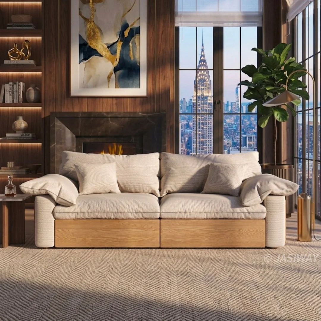 NÓVORA CASA extragrande profundo asiento seccional sofá con Ajustable diván & extraíble extraíble reposapiés| Japandi transformable descanso sofá para Sala