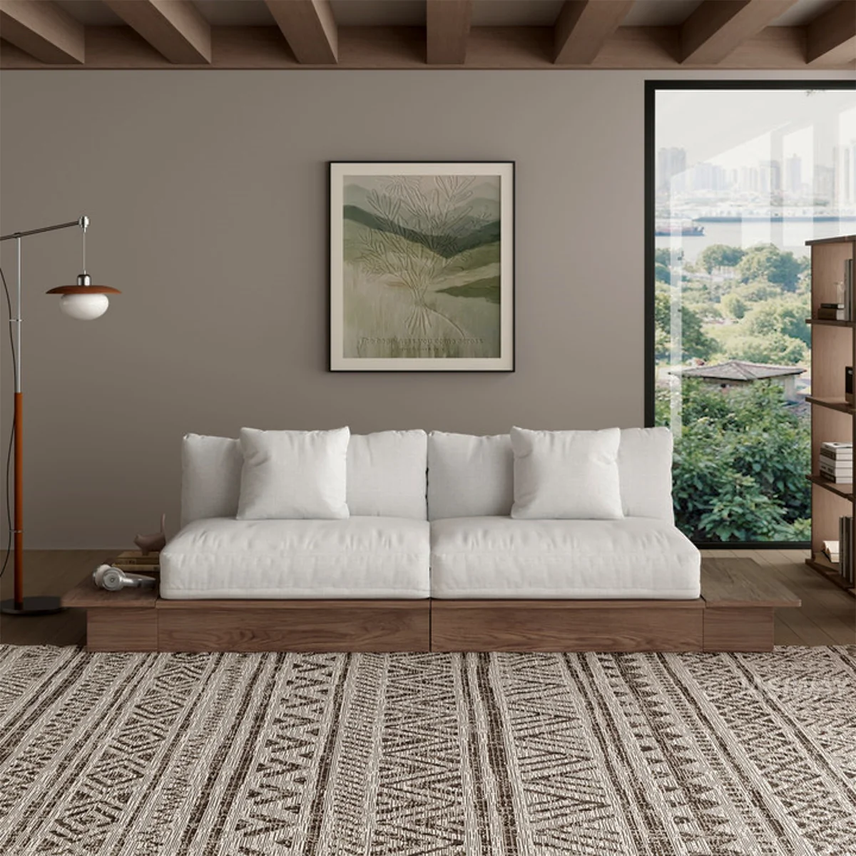 NÓVORA CASA extraíble extraíble Sofá cama con madera plataforma soporte| bajo perfil transformable sofá para Sala