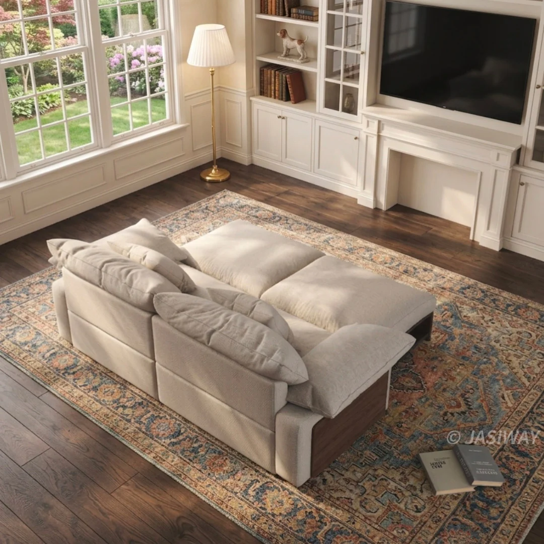 NÓVORA CASA extragrande profundo asiento seccional sofá con Ajustable diván & extraíble extraíble reposapiés| Japandi transformable descanso sofá para Sala