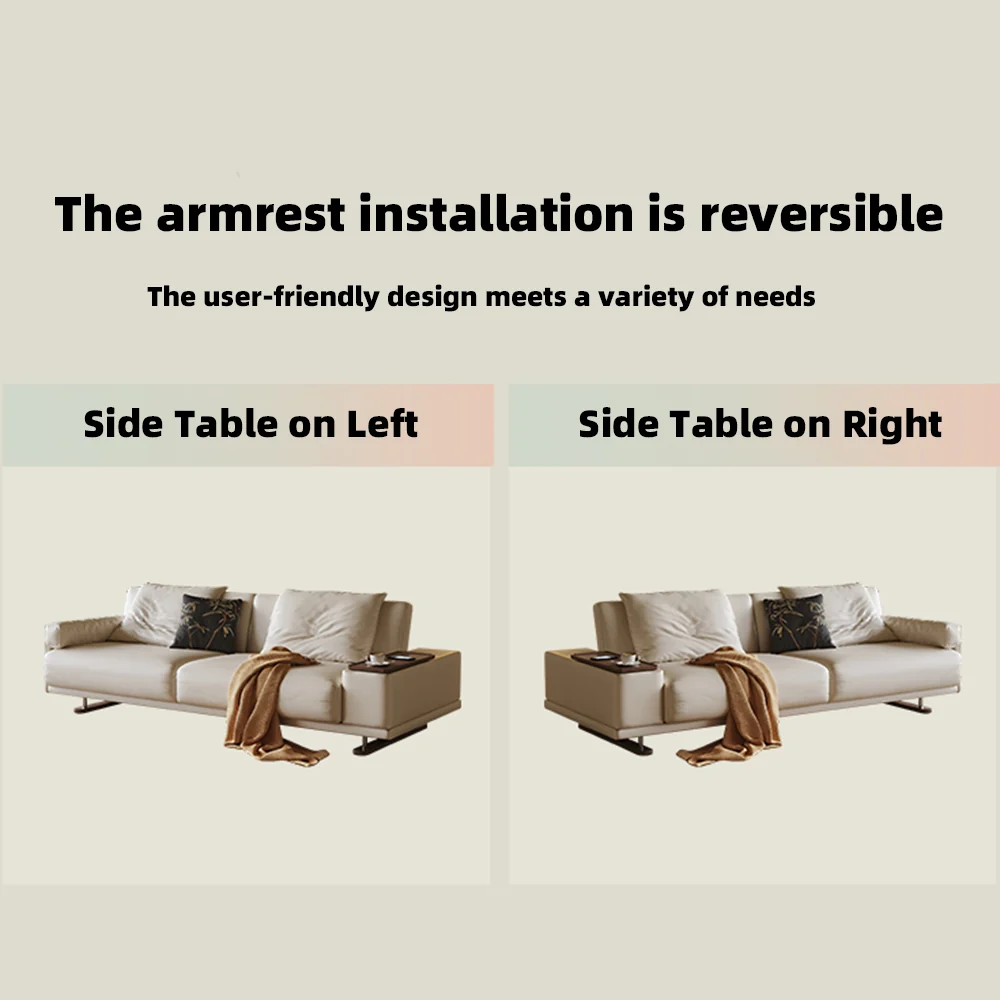 NÓVORA CASA Minimalista plegable Sofá cama con de doble cara reposabrazos & Ajustable Mesa auxiliar
