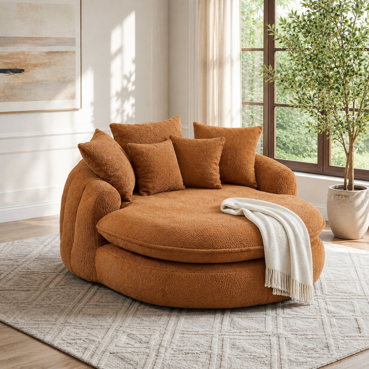 NubeLounge terracota con 5 cojines y manta