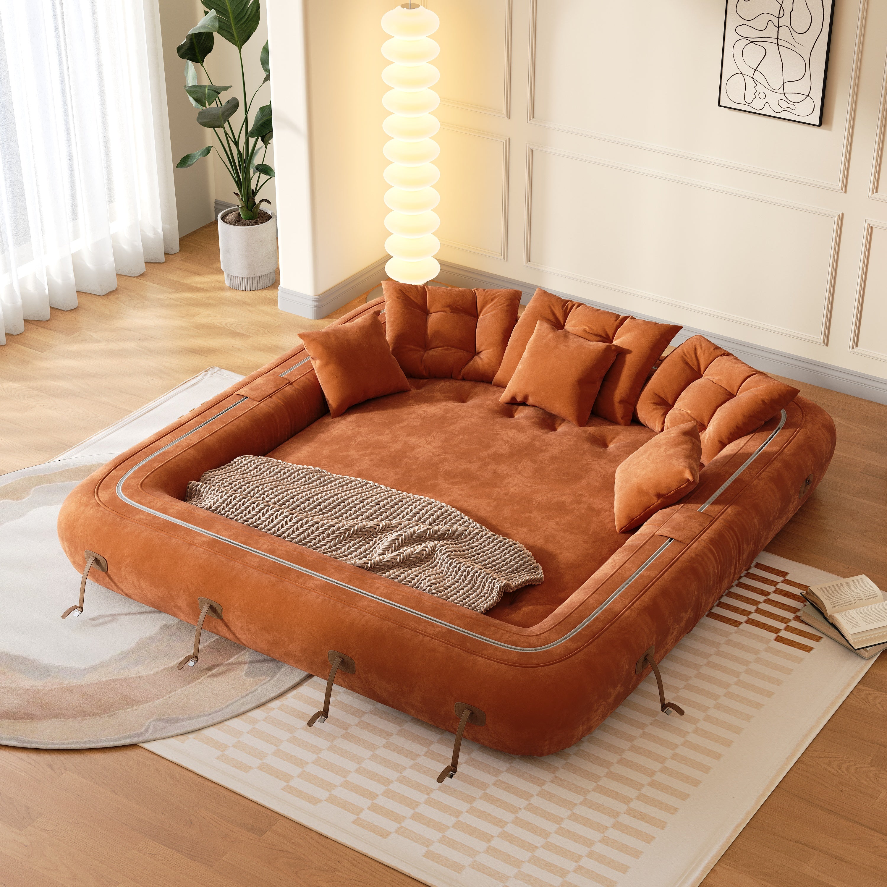 NÓVORA CASA puf saco estilo mascotas amigable plegable piso terciopelo Sofá cama